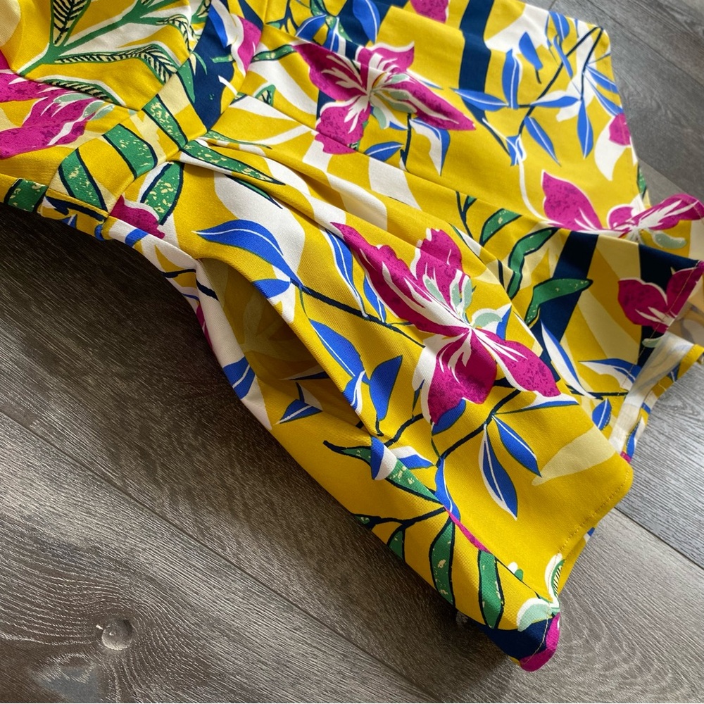 Flying‎ Tomato Yellow Floral Off the Shoulder Romper - Picture 6 of 12